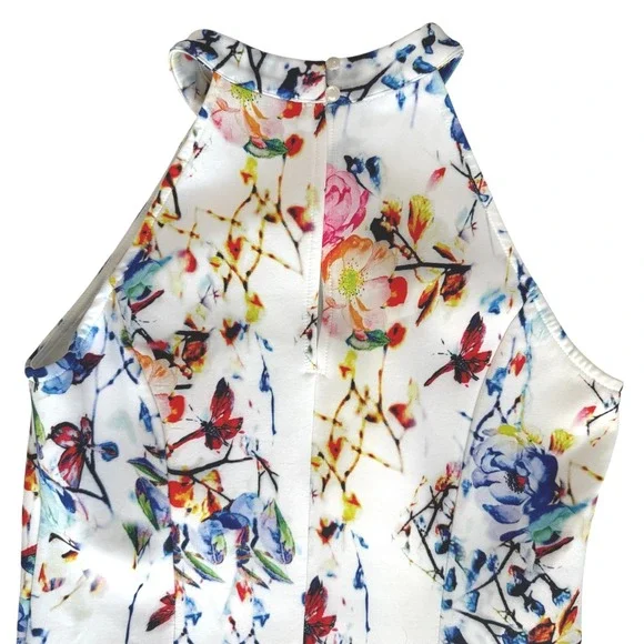 VENUS Wonens Floral Halter‎ Sheath Dress Medium Garden Party Chic Resortwear - Picture 8 of 16